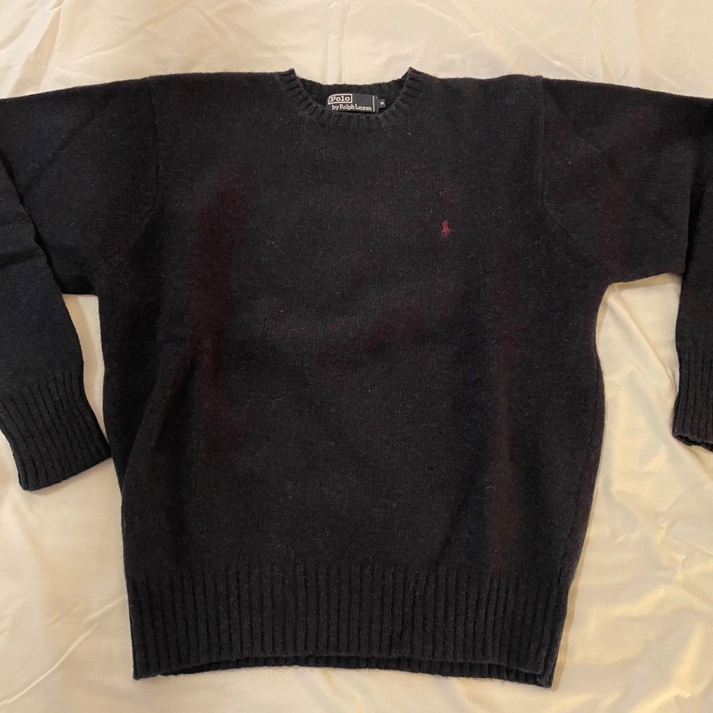 Polo by Ralph Lauren blue wool crewneck sweater